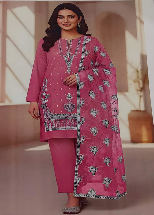 Hot Pink Suit (3PC Stitched) Modishly Outlet