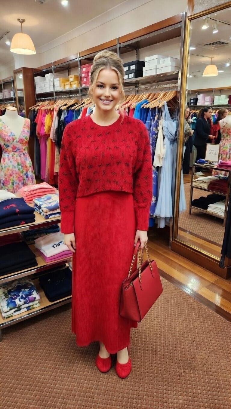 Modishly Elegant Red tong Maxi skirt Dress with beautiful hot matching top for Modest Women Modishly USA